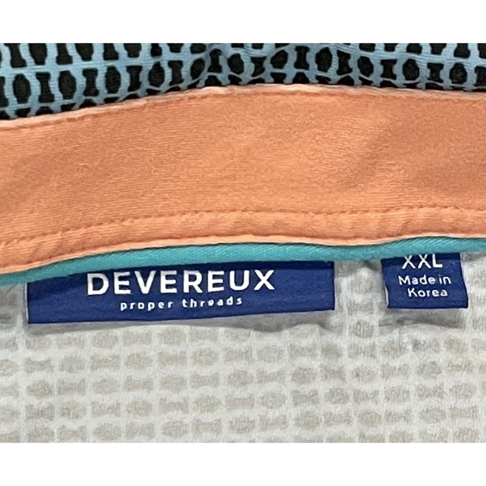 Devereux "Proper Threads" Blue Geometric Golf Polo, Men's XXL - Picture 4 of 11